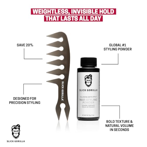 Slick Gorilla Comb Set (Hair Styling Powder 20g + Comb)