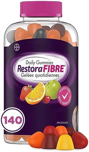 RestoraLAX RestoraFIBRE Daily Prebiotic Fibre Gummies - Fibre Supplements For Men And Women, Naturally Sourced Inulin, Promotes Regularity And supports Healthy Digestive system, Gentle Constipation Relief For Adults, 140 Count