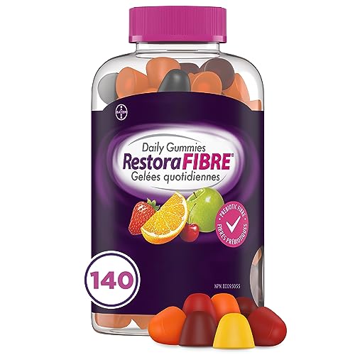 RestoraFIBRE Daily Prebiotic Fibre Gummies - Fibre Supplements For Men And Women, Naturally Sourced Inulin, Promotes Regularity And supports Healthy Digestive system, Gentle Constipation Relief For Adults, 140 Count