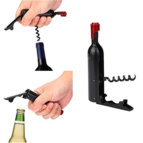 FGUUTYM Auto Kaufen Automatik Korkenzieher mit Weinbier Kochnische & Bar (Black, One Size)