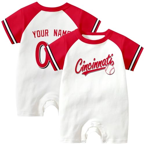 Image of KREDE Baby Clothes Unisex Bodysuit White Custom Name Number for Baby Boys