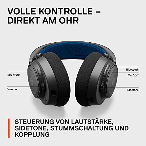 SteelSeries Arctis Nova 7P Wireless Multi-Plattform Gaming-Headset– Magnetische Neodym-Treiber– 2,4 GHz + Mischbarer Bluetooth-Sound– 38 Std. Akkulaufzeit– ClearCast Gen 2 KI-Mik– PS5,PC,Switch,Mobile