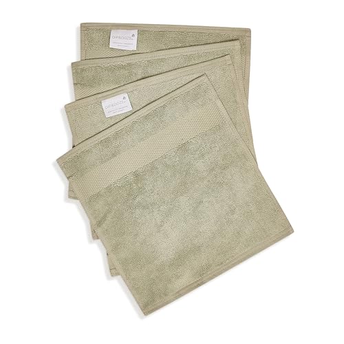 DIP & DOZE Luxury 100% Organic Cotton Face Cloth Flannel Finger Tip Towels | 2 Pack or 4 Pack | Super Soft Absorbent Washcloths | Sage - 4 Pack DIP & DOZE Luxury 100% Organic Cotton Face Cloth Flannel Finger Tip Towels | 2 Pack or 4 Pack | Super Soft Absorbent Washcloths | Sage - 4 Pack