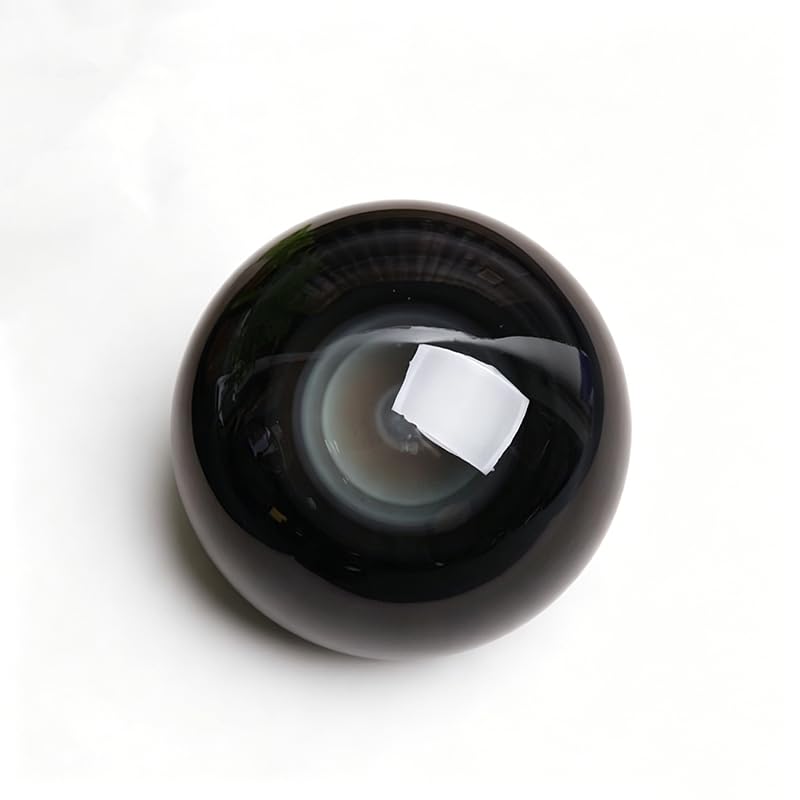 Boule en obsidienne noire œil arc-en-ciel 80mm, cristal de guérison d'exception