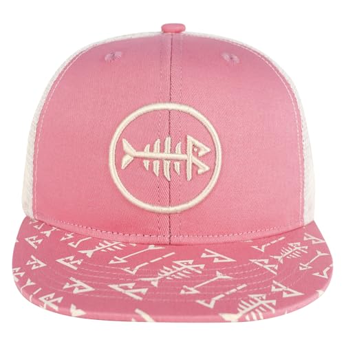 Image of BASSDASH Flat Brim Trucker Cap Adjustable Snapback Hat Mesh Back for Men Women