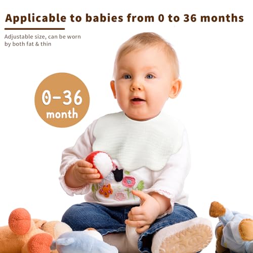 EllieHouse Baby Bibs for Girls Boys 8 Pack Muslin Drool Teeth Drooling Teething Bibs Muslin Cotton for Toddler Infant2