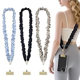 Swiscena 3Pcs Anti-Theft Phone Lanyard Crossbody,with Metal Tether Tab for Women Teachers&Daily Use(Black,Blue,Grey)