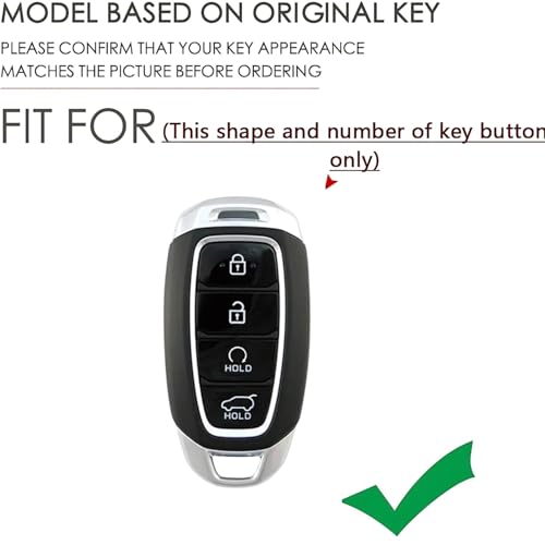 Image of BKN Luxury Metal Soft Car Key Shell with Keychain & Full Protection Key Cover Compatible with Hyundai New Verna 2020, i20 Facelift N Line N8, Tucson 2021 (4 Button Push Start Key)