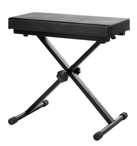 Classic Cantabile Keyboardbank Deluxe schwarz (5cm Schaumstoffpolsterung, 4-stufig höhenverstellbar, zusammenklappbar, stabil, leichte Montage)