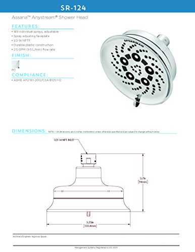 Speakman SR-124 Assana Anystream Multi-Function Shower Head, Polished Chrome thumbnail 8