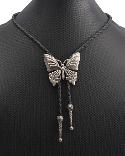 Image of GelConnie Native American Bolo Tie Rodeo Cowboy Leather Necktie Western Necklace Costume Accessories for Men,Women