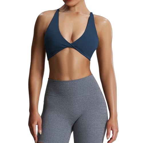 Image of Aoxjox Women's Workout Sports Bras Fitness Metamorph Sienna Twist Bra Yoga Crop Tank