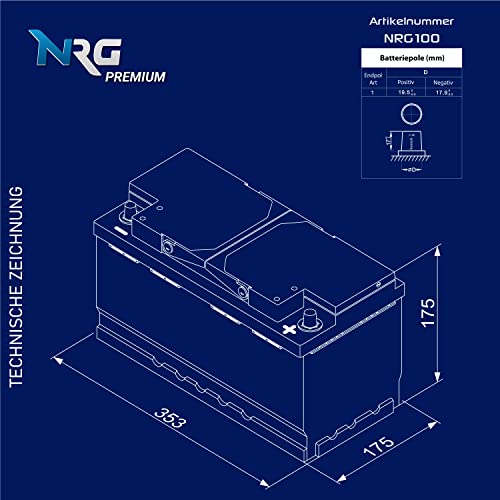 Autobatterie 12V 100Ah NRG PREMIUM für Fahrzeuge