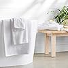 Amazon Basics 100% Cotton Soft Quick-Dry Bath Towel Set, 8-Piece, White, 10" x 7" #1