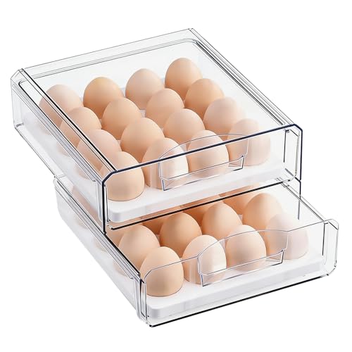 Vunanvu Porta Uova per Frigorifero Portauova a Doppio Strato con