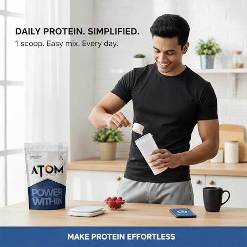 Image of AS-IT-IS ATOM PWR Whey XL - Powered with Fermented Yeast Protein Isolate, 24g Protein, with DigeZyme, Easy Digest, Lean Muscle Gains & Strength, Rapid Recovery, 2kg Double Rich Chocolate