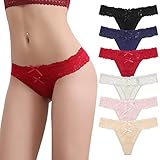 Aijolen Damen Tanga Unterhosen Spitze String Low Rise Stretch Thong Sexy Bikini Panties (L, Mehrfarbig)