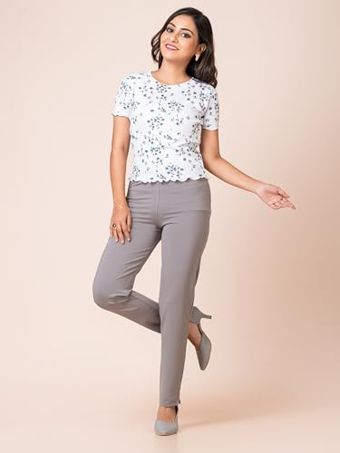 Image of Ruby Cotton Lyrcra Blend Copper Collection Straight Pants | Perfect Blend of Style and Comfort | Professional and Casual Wear #1