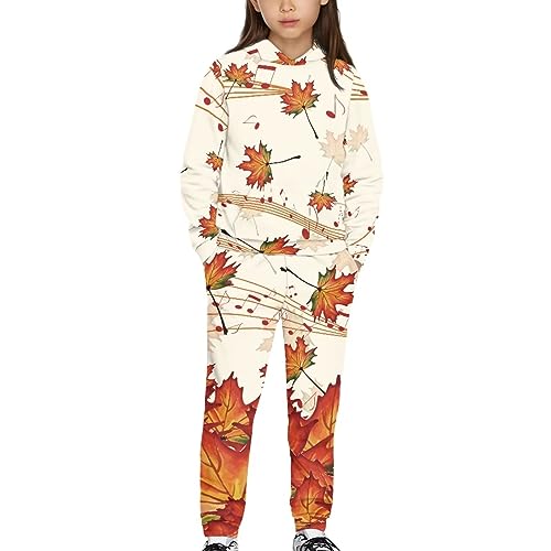 Belidome 2 Piece Sweatpants and Hoodie Set for Girls Kids Teens Boys Tracksuit for Running Cycling Hiking Party Wear3