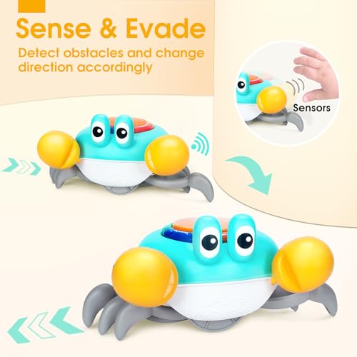 image for TooyBing Musical Crawling Crab Baby Toy, Tummy Time Toy for 6-12 Month
