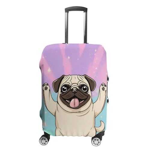 Carry On Luggage Cover Tie Dye Cute Pug Anti Scratch Travel Luggage Covers for Suitcase Anti-Scratch Travel Suitcase Cover