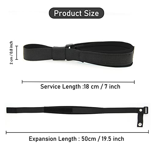 Azowa Safety Wrist Strap For Retractable Dog Leash, Short Dog Leash, Hands-Free Adjustable And Soft Diving Fabric Handle, Wrist Strap For Wheelchair, Puppy Stroller (Black) #TOP1