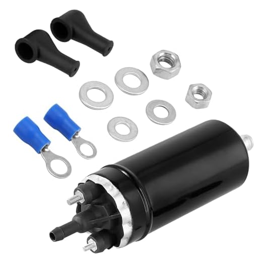 QWORK® Bomba de combustible eléctrica de 12 V, bomba de combustible externa en línea negra, bomba de combustible de inyección de alta presión, compatible con 0580464070