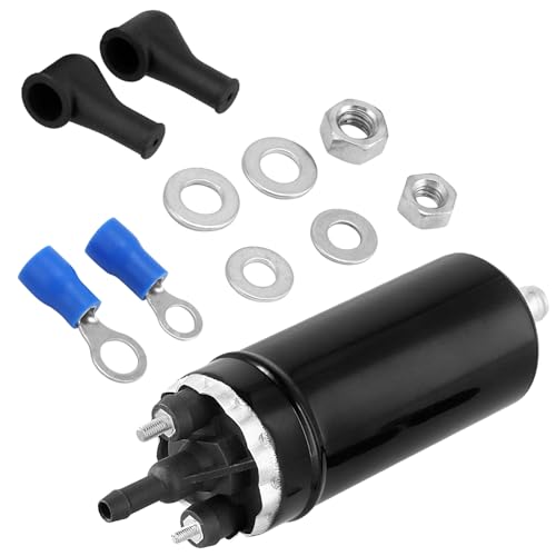 QWORK® Bomba de combustible eléctrica de 12 V, bomba de combustible externa en línea negra, bomba de combustible de inyección de alta presión, compatible con 0580464070
