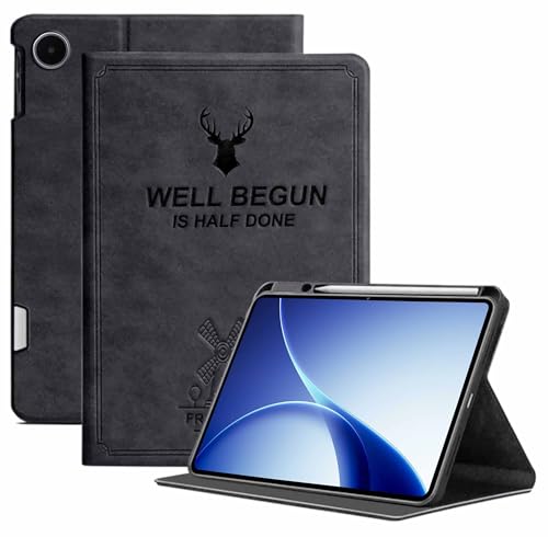 Image of ProElite Case Cover for Oppo Pad 5 12.1 inch Case, Deer Flip case Cover for Oppo Pad 5 12.1 inch Case with Pen Holder [Auto Sleep Wake Feature], Black