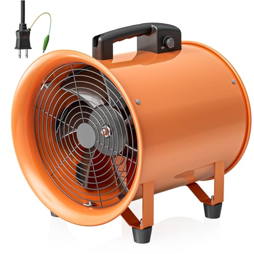 Okryain 換気扇 300mm 金属製 ダクトファン ポータブル送風機 業務用換気扇 大風量 工場/作業所/倉庫排気用 (SZ300-単品)