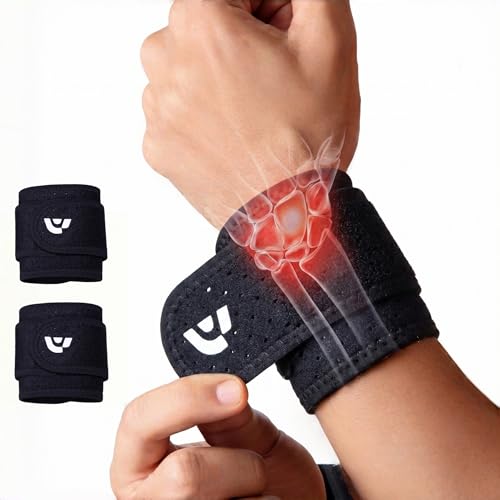 bluetears Wrist Braces Breathable Wrist Wraps, Adjustable Left & Right Wrist Support, Ideal for Weightlifting, Gym, Workouts (2-Pack) （One size fits all）