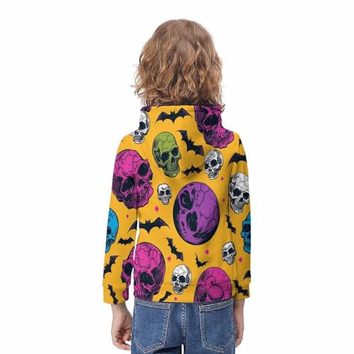 Sweat garçon imprimé 3D résistant aux lavages pull capuche crânes 8-10 ans - 4