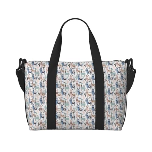 Sac de voyage lama et alpaga mixte grand format pour weekend et déplacements