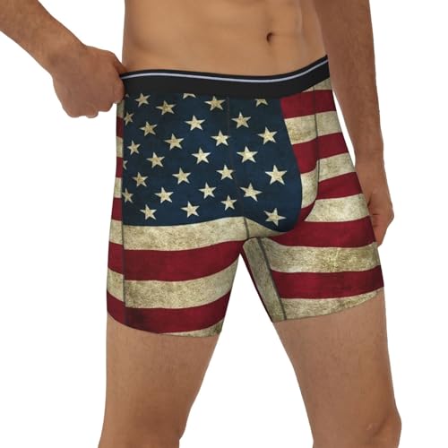 American Flag Patriotic USA Men's Boxer Briefs, Mens Trunks Underwear Wicking-Breathable Underpants4