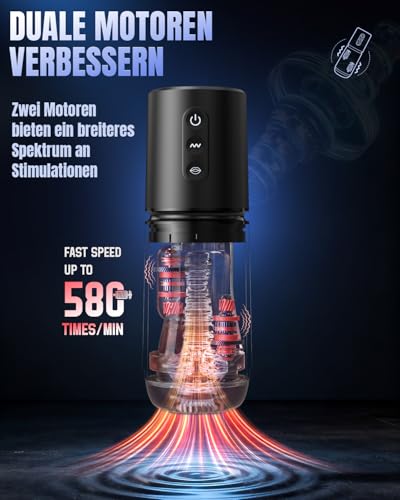 Tauara Masturbieren für Männer Masturbator AI-Interaktion, 3 Hülle Sex Spielzeug für die Männer, Taschenmuschi Sexspielzeug mit 10 Dual-Vibrations 10 Saugen, APP Masturbatoren Vibratorensets Sex Toys