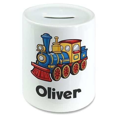 Personalised Any Name Train Money Box for Kids Cover