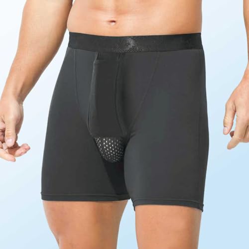 Ouruikia Men's Underwear Boxer Briefs Long Leg Breathable Boxer Briefs No Riding Up Mens Underwear with Fly3