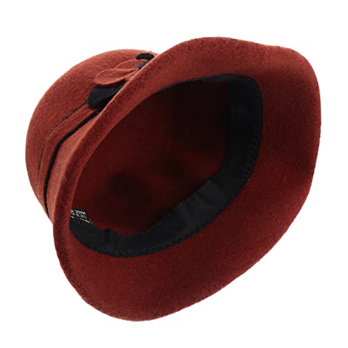 Chapeau femme bonnet laine tricot noir style haut-de-forme à fleurs