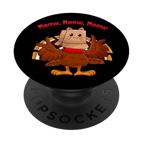 Thanksgiving Turkey Fake Cat Family Matching Costume PopSockets PopGrip Adesivo