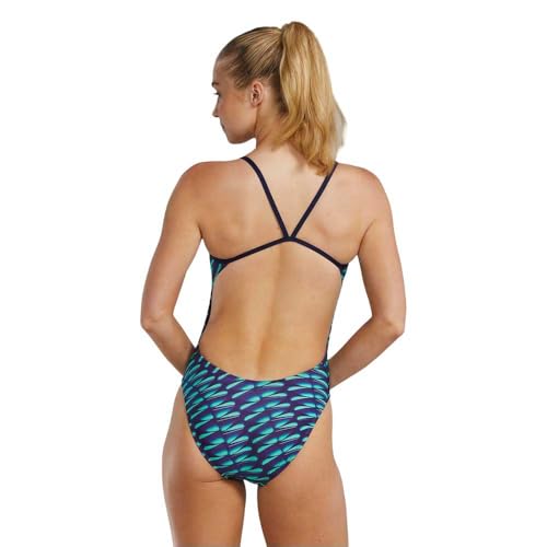 TYR Women's Durafast Elite Cutoutfit Swimsuit, Green/Navy, 32 by TYR - Image 2