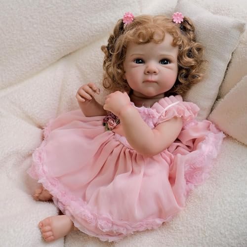 RXDOLL Muñecas realistas de bebé Reborn de silicona de cuerpo completo de 18 pulgadas, anatómicamente correctas, muñecas de bebé recién nacidas que parecen reales con juguetes de alimentación
