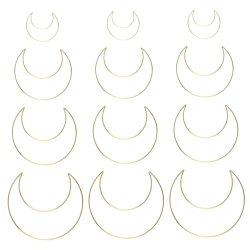12pcs Crescent Moon Dream Catcher Frames DIY Hoops for Crafting to Iron Wire Material for Home Decor and Party Decoration