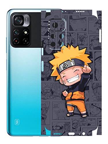Image of AtOdds - Poco M4 Pro (5G) Mobile Back Skin Rear Screen Guard Protector Film Wrap (Coverage - Back+Camera+Sides) (Naruto)