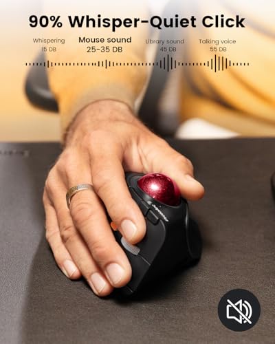 Ratón trackball vertical inalámbrico Bluetooth compatible con Windows y PC para productividad 2