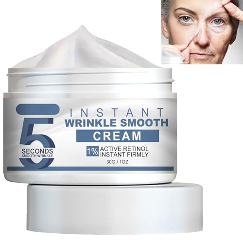 Crema Antiarrugas con Retinol en 5 Segundos,Crema Antiarrugas Instantánea,Crema Facial Antienvejecimiento con Retinol,Crema Antiedad con Retinol,Crema Facial Antiarrugas para Mujer y Hombre