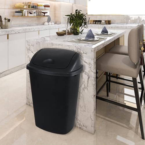 Caneca de basura rectangular de 13 galones, 4 unidades, negra miniatura 4