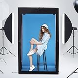 39” x 47“ x 78“ Large Photo Studio Light Box Photography Photo Box with Dimmable 8 Light LED Panels, Model Clothing Photography Shooting Tent w/3 Color Backdrops, Continuous Lighting Softbox