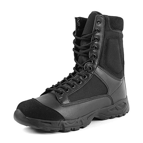 mingliang Herren Kampfstiefel, Ultraleichte Anti-Rutsch-High-Top-Atmungsaktive MilitäRstiefel Special Forces Kampfstiefel Black-43EU Cover