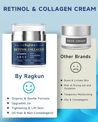 Ragkun Collagen Neck Creams for Tightening and Firming, Anti Aging Day & Night Facial Moisturizer for Women & Men