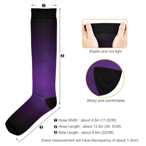 GAIREG Royal Purple Black Gradient Compression Socks Men’s Compression Socks Athletic Long Socks3
